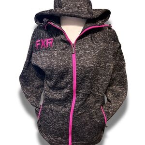 FXR Women's Charcoal Gray Hoodie with Pink Trim
